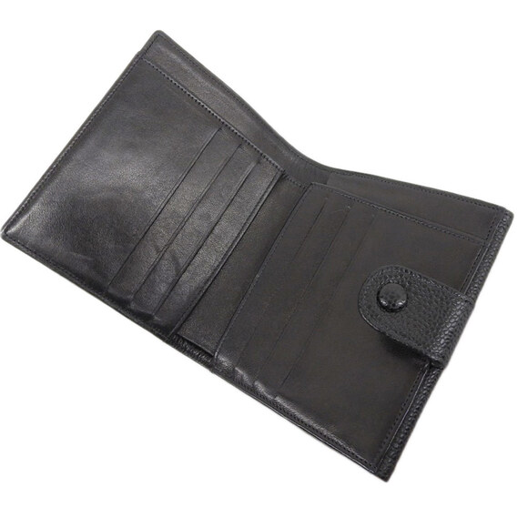 CHANEL Black Caviar Leather Logo Wallet